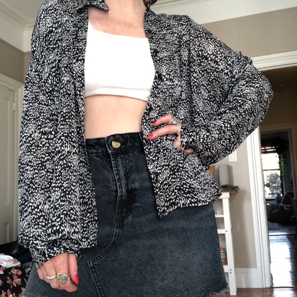 Topshop oversized lightweight button down blouse - Picture 3 of 6